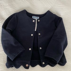 Jacadi Cotton Scalloped Cardigan